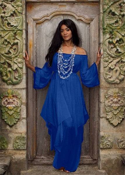 Stunning Sexy Peasant Blouse & Harem Pants Set