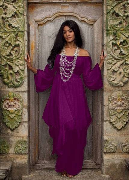 Stunning Sexy Peasant Blouse & Harem Pants Set