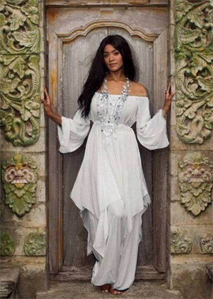 Stunning Sexy Peasant Blouse & Harem Pants Set