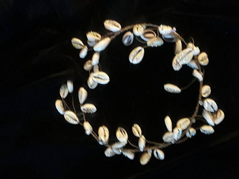 Bridal Headpiece Cowrie Shells with Rhinestones