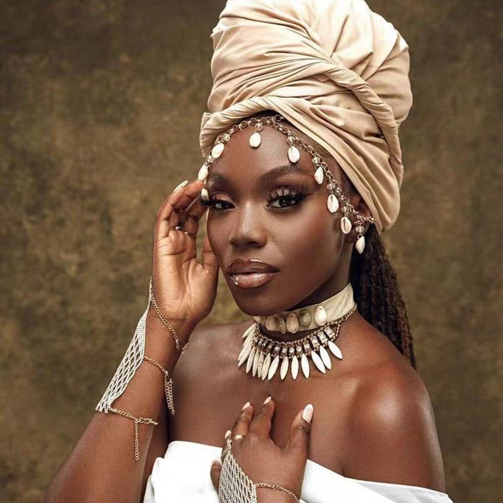 Cowrie Shell hair Jewelry chain