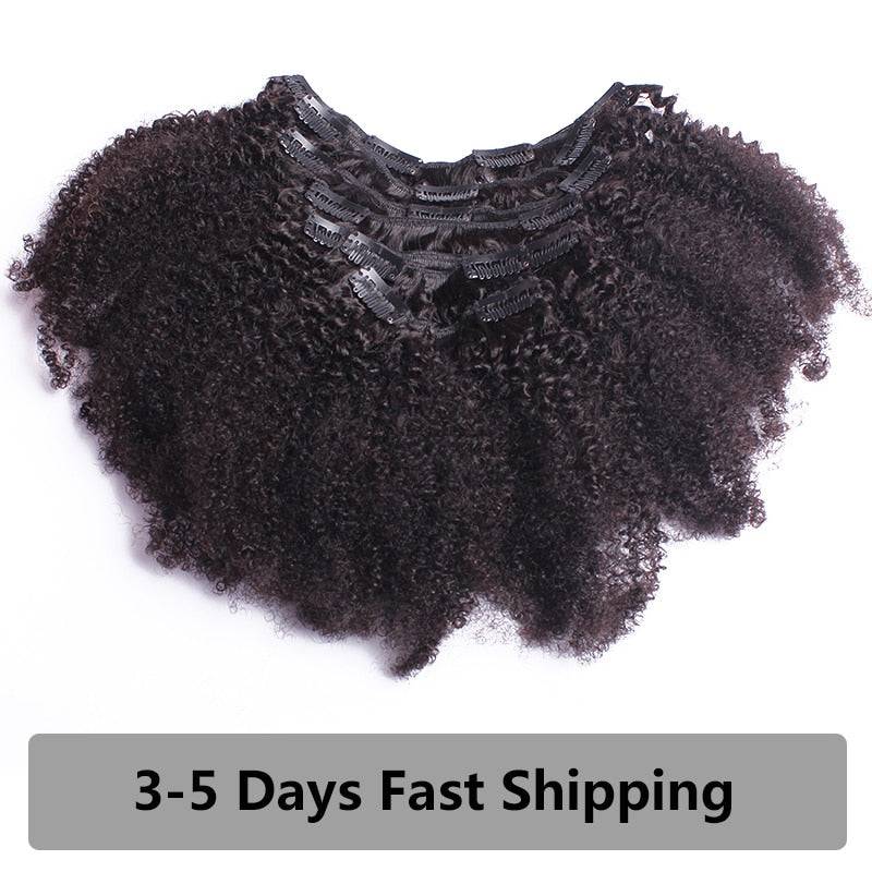 Natural 4B 4C Virgin Afro Human Hair Clip Ins