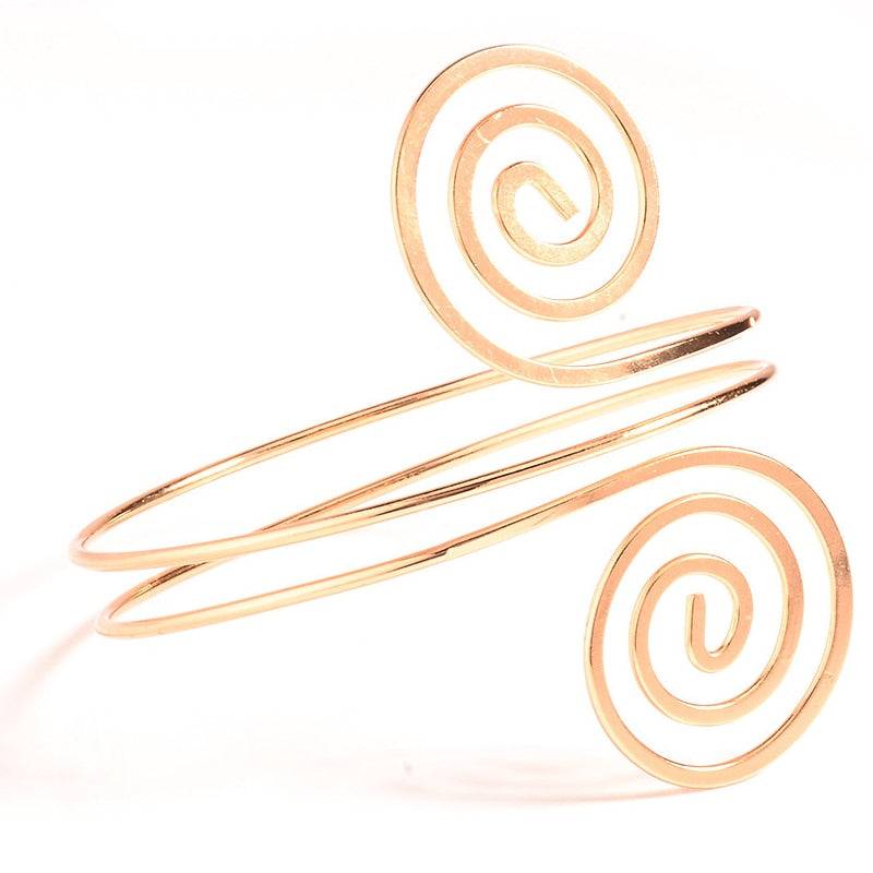 Elegant gold adjustable hair cuff featuring a spiral design, perfect for locs, sisterlocks, braidlocs, dreadlocks, and braids. Lightweight and stylish.