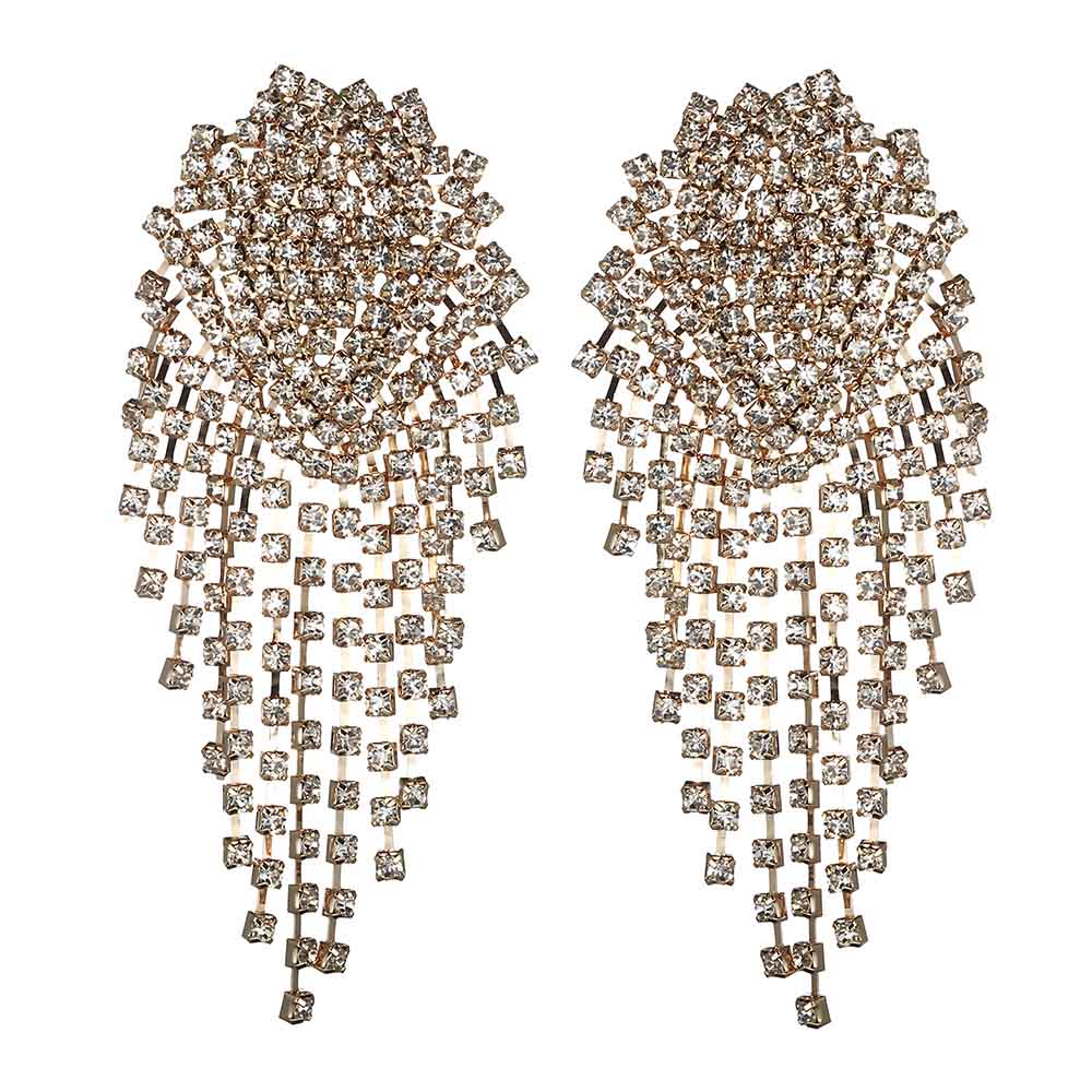 Rhinestone Earrings - Gorgeous Long Hanging Earrings