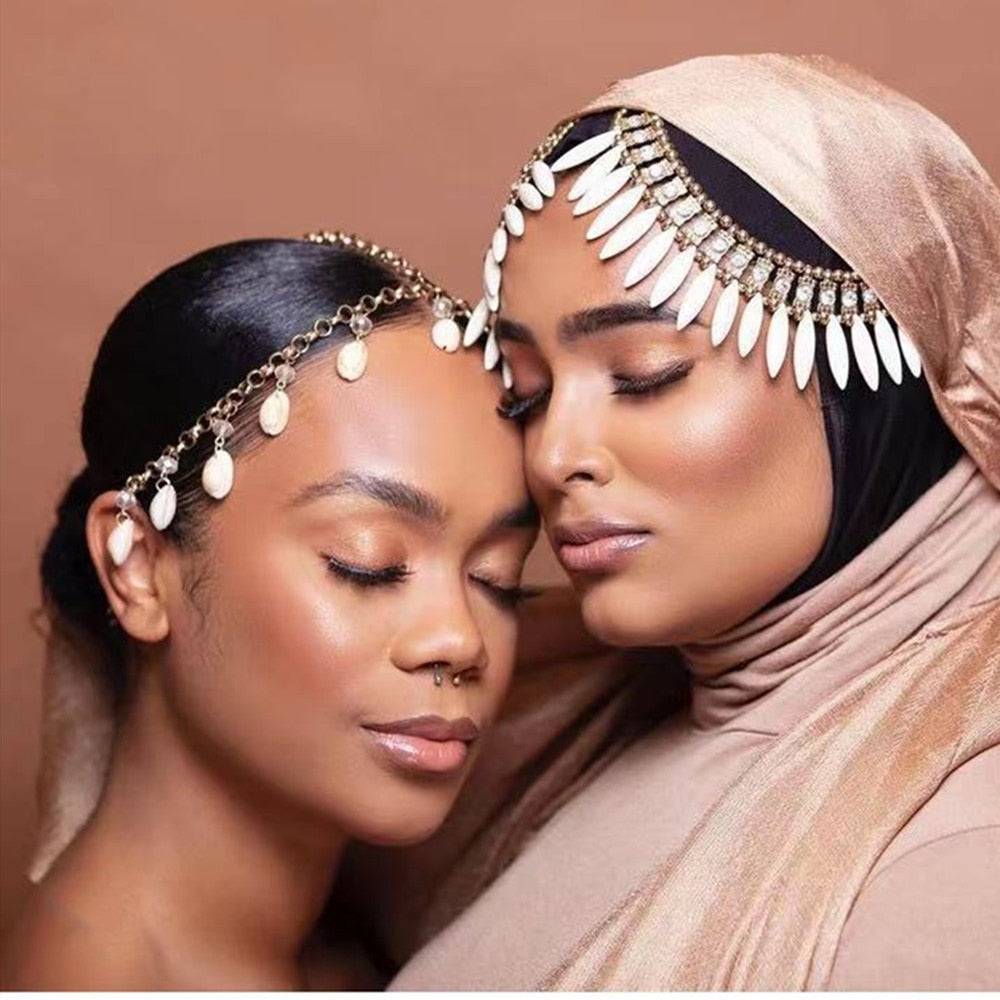 Cowrie Shell hair Jewelry chain