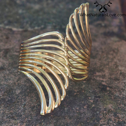 Aurora Wing Cuffs - Gold &amp; Silver for Locs, Sisterlocks, Dreadlocks and Braids