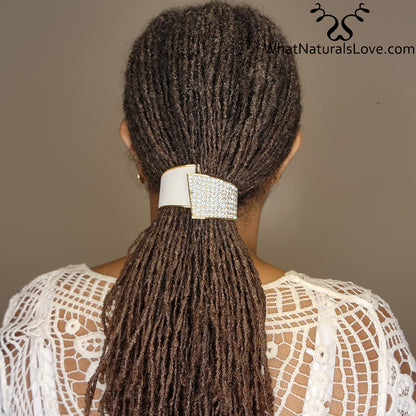 Hair Cuff with Rhinestones for Locs, Dreadlocks, Braids and curls Perfect for Mother&