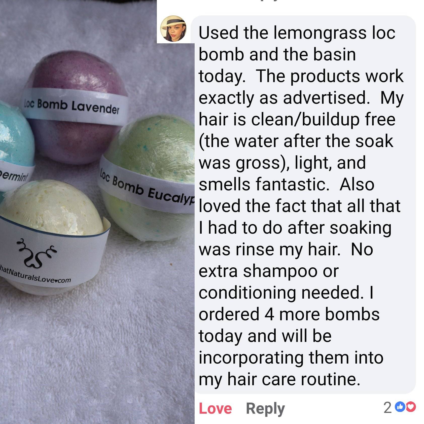 Review of Organic Loc Bomb to wash Sisterlocks, Dreadlocks, Braidlocs Micro Locs