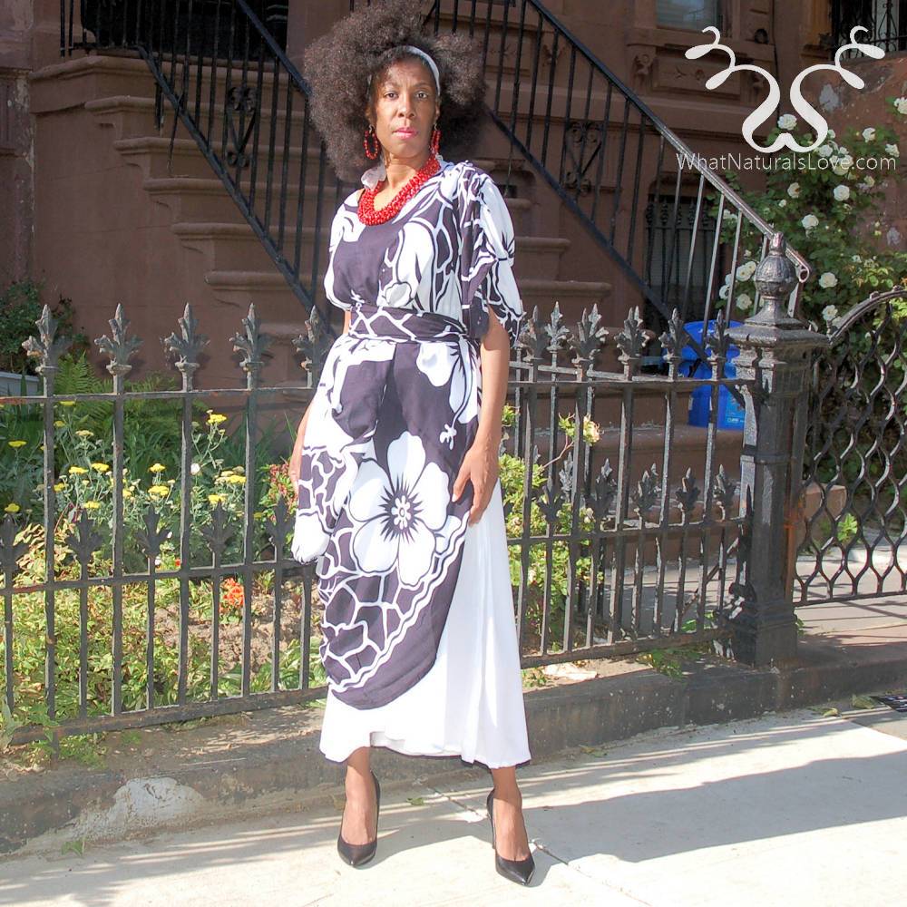 Moroccan Magic Dress Black and White Flowers