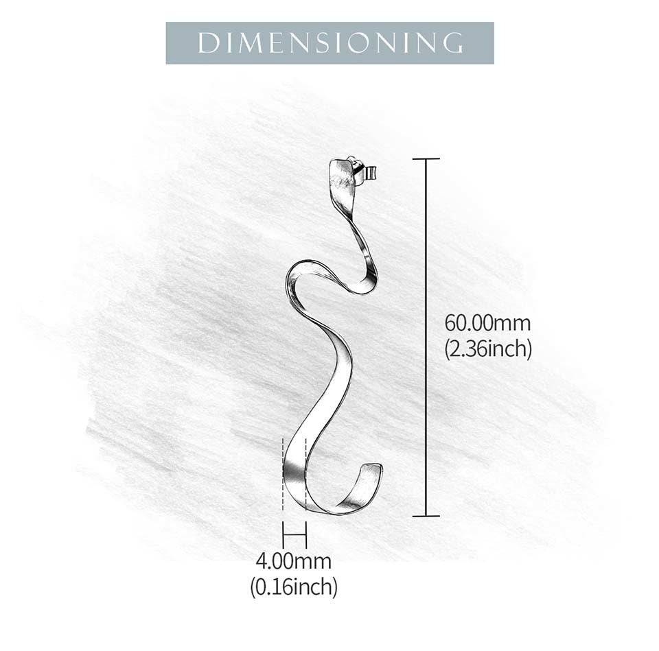 Gold Spiral Curved Long Earrings