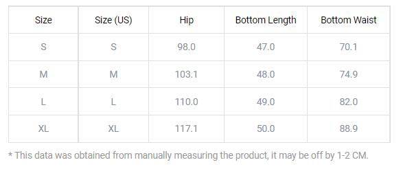 Elegant High Waist Bottom Ruffle Hem Shorts size chart