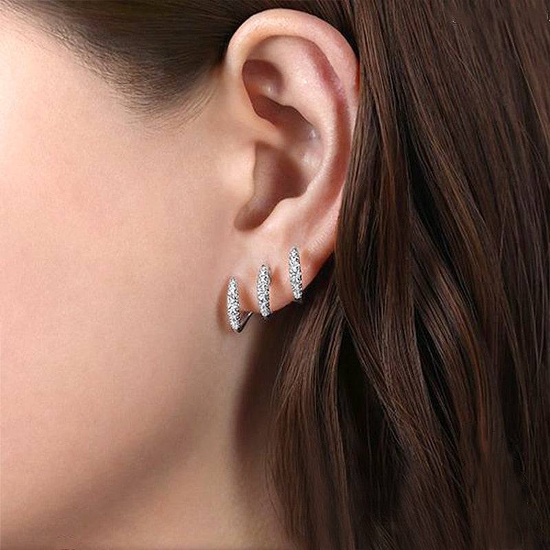 Huitan Silver Color Claws Stud Earrings with Crystal Stone Modern Design For Women