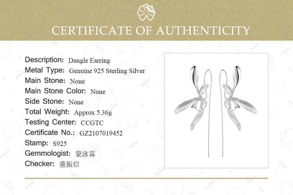 Beautiful Big Orchid Gold Flower Earrings