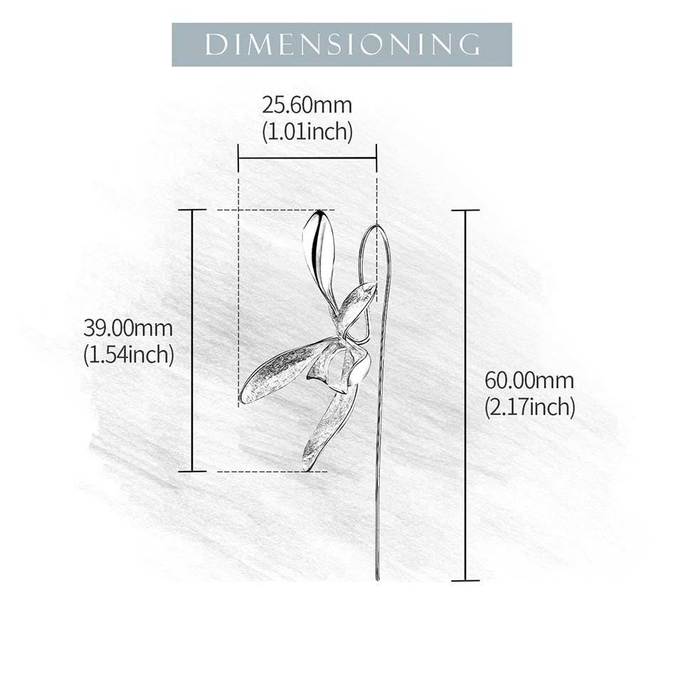 Beautiful Big Orchid Gold Flower Earrings