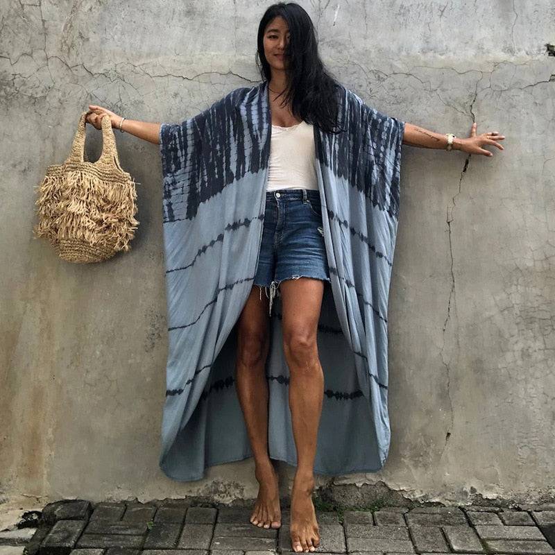 Tie Dye Kimono Beach Dress for Women - Summer Beachwear Outfits