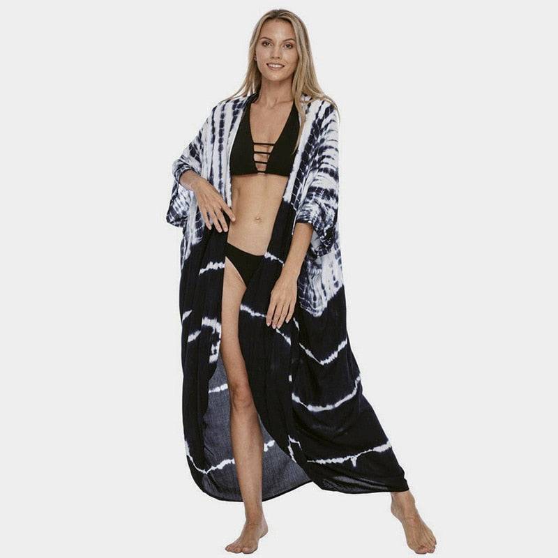 Tie Dye Kimono Beach Dress for Women - Summer Beachwear Outfits