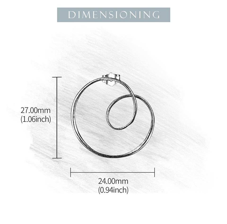 Minimalism Gold Round Spiral Twisted Stud Earrings