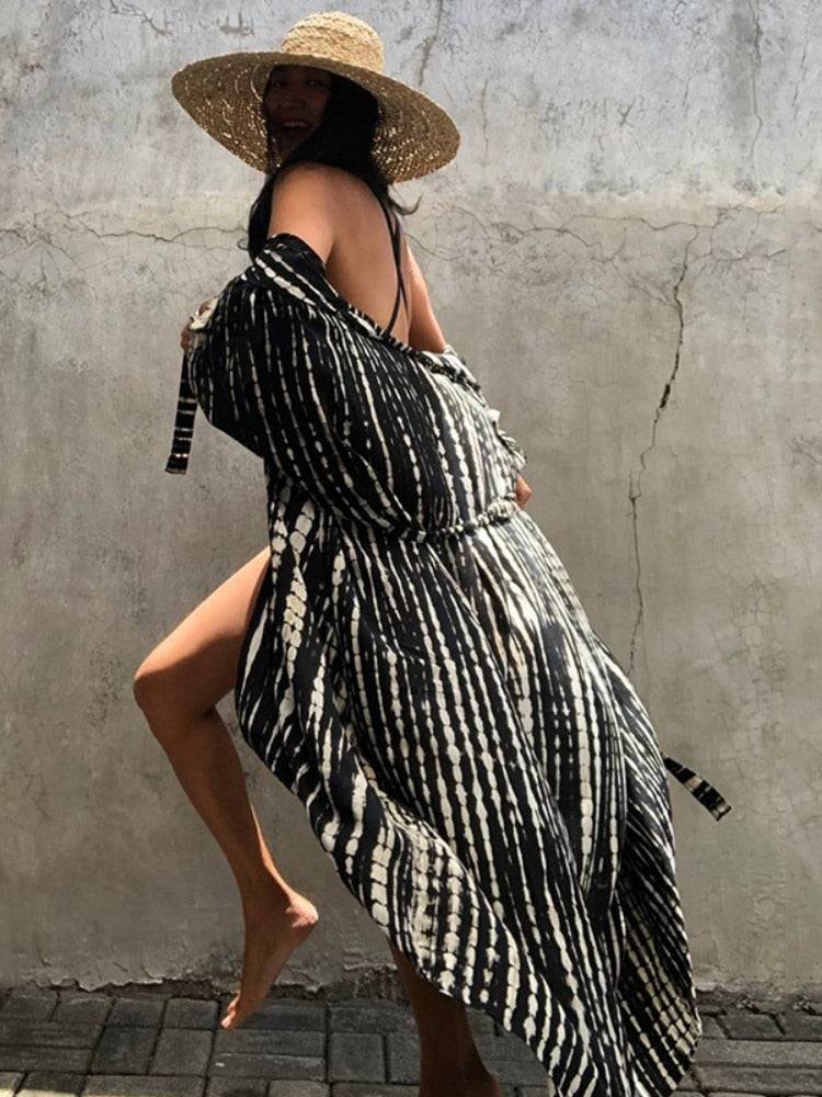 Tie Dye Kimono Beach Dress for Women - Summer Beachwear Outfits