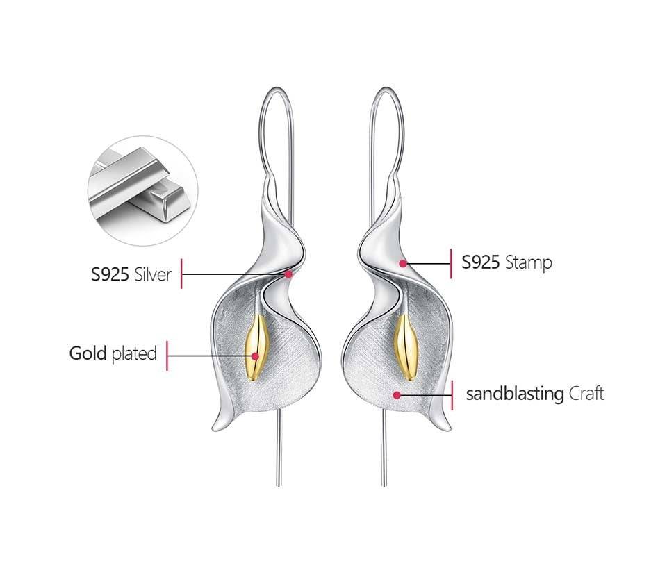 Calla Lily Flower Earrings For Women
