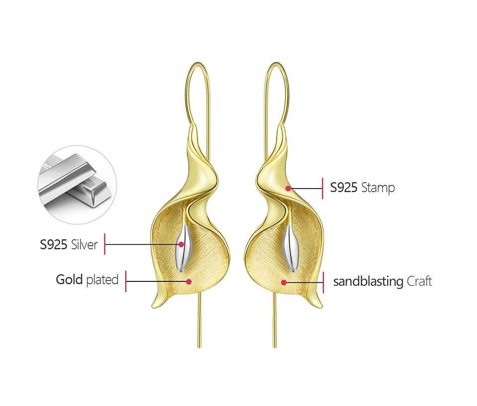 Calla Lily Flower Earrings For Women
