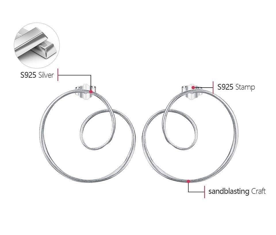 Minimalism Gold Round Spiral Twisted Stud Earrings