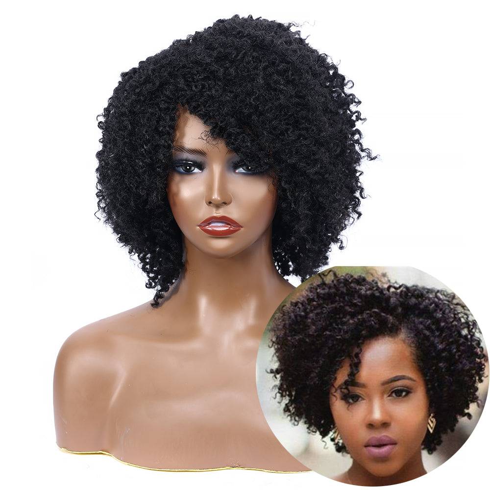 Starter Locs Wig for Black Women with a curly, textured finish. Designed for a natural loc journey look, perfect for styling and protective wear.