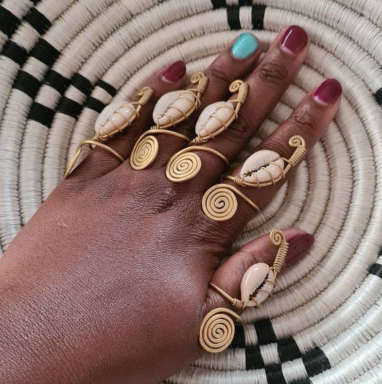 Handmade Cowrie Shell Ring