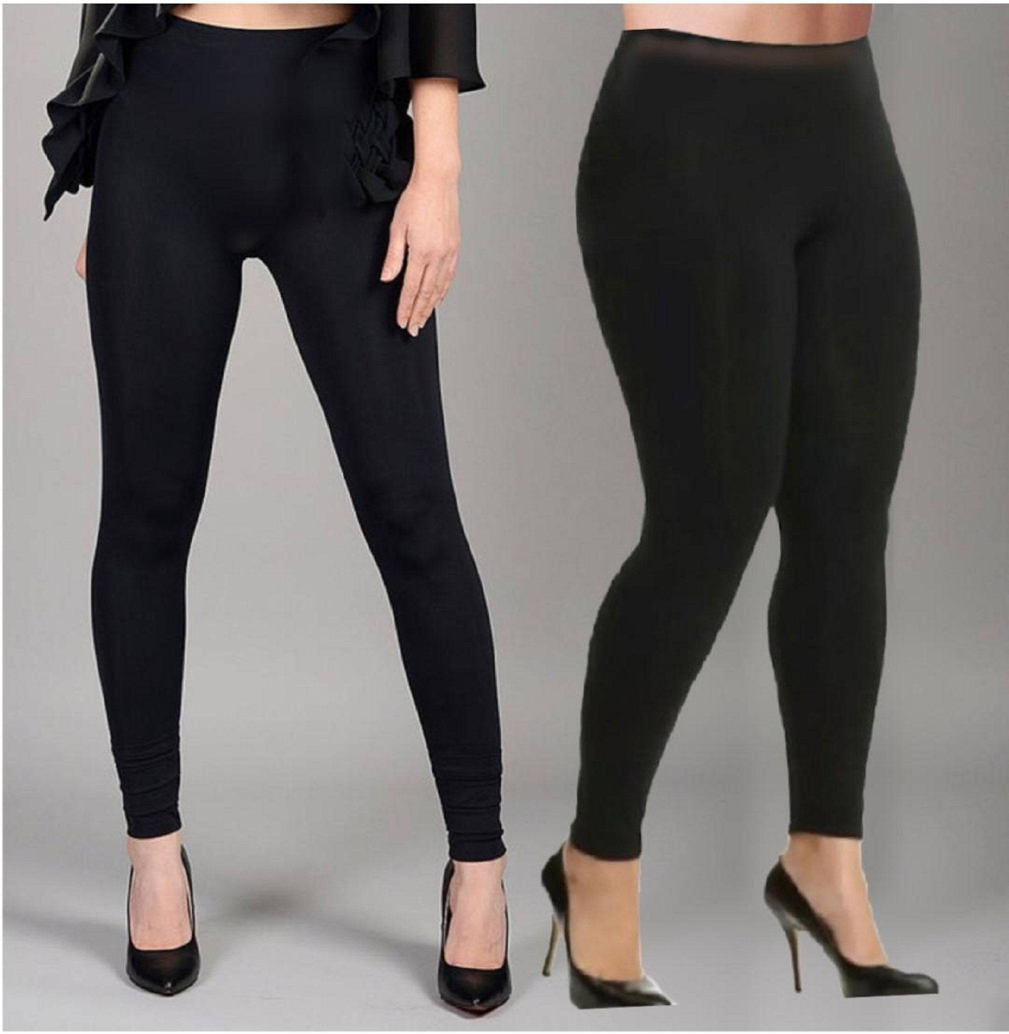 Stretchable black leggings pants in various sizes from OS to XL, designed for comfort and style. Perfect for casual and formal wear.