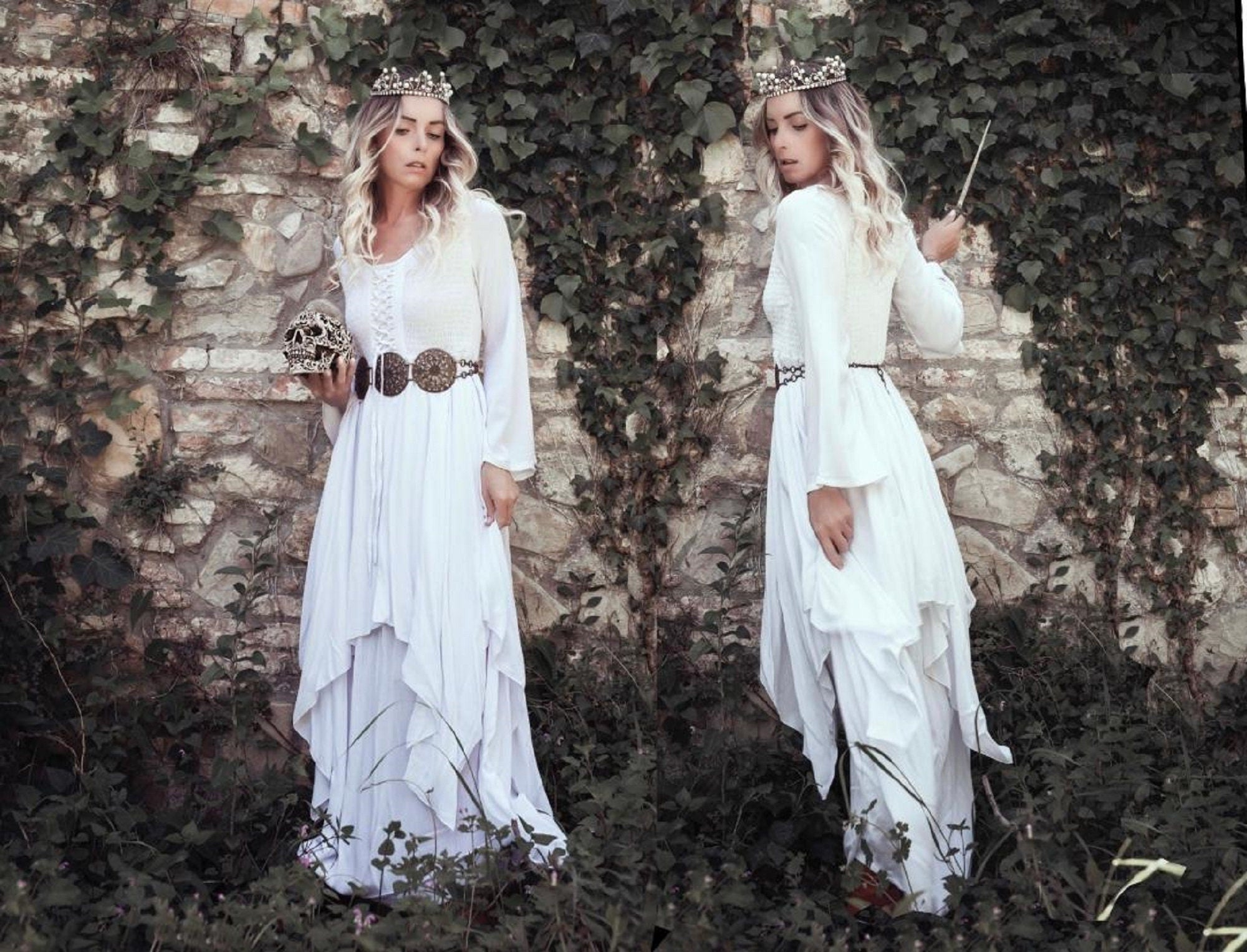 White gypsy style dress sale