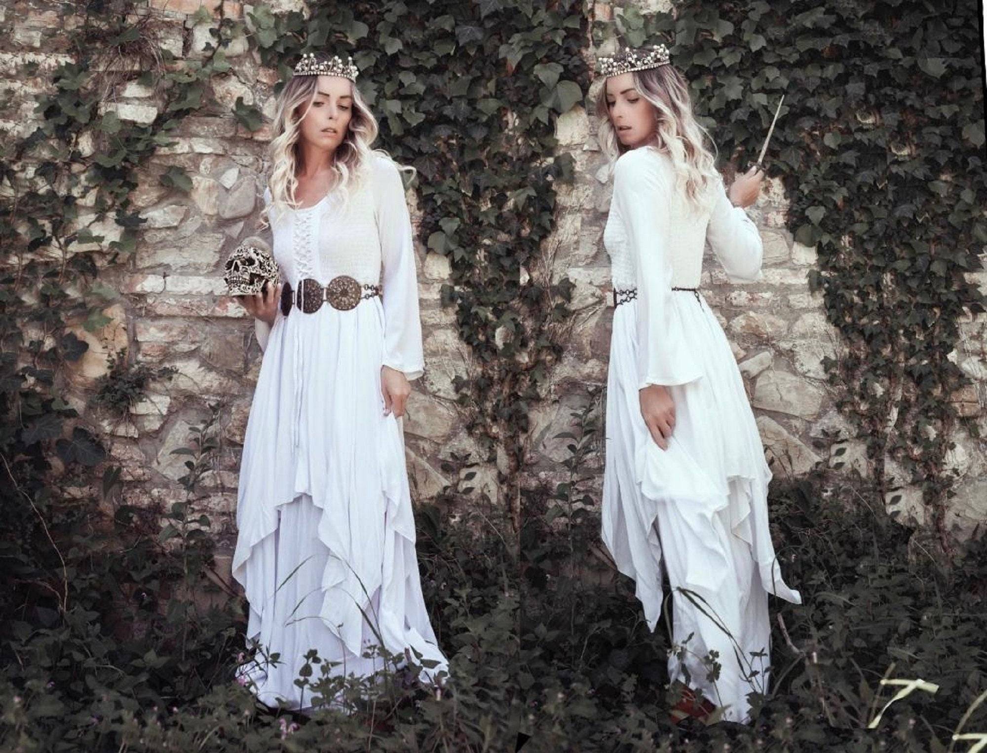 long white layered dress Mlisande white lace tiered maxi dress