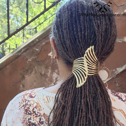 Aurora Wing Cuffs - Gold &amp; Silver for Locs, Sisterlocks, Dreadlocks and Braids Perfect for Mother&