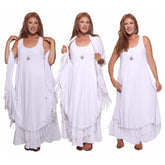 Moroccan Magic Dress with Fringes White