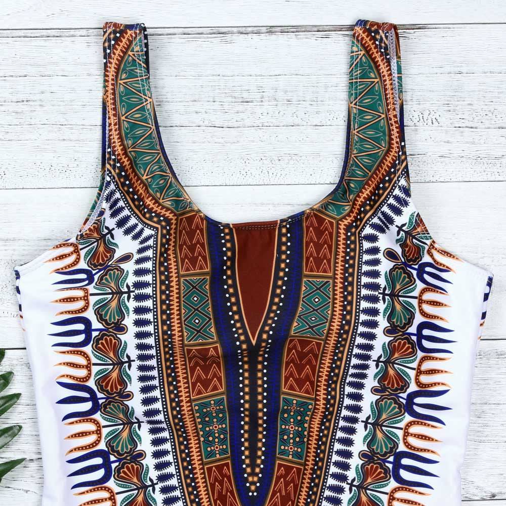 Dashiki bathing suit for women with curves