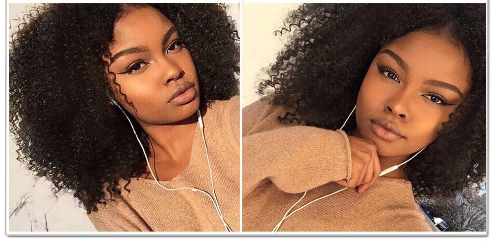 Cheveux mongols afro crépus qui se mélangent avec les cheveux 4C