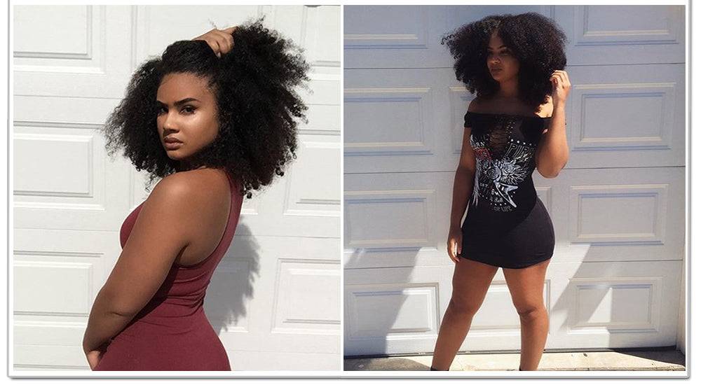 Cheveux mongols afro crépus qui se mélangent avec les cheveux 4C