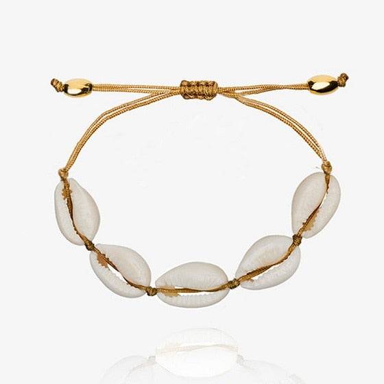 Golden Cowrie Shell Loc tie