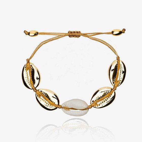 Golden Cowrie Shell Loc tie