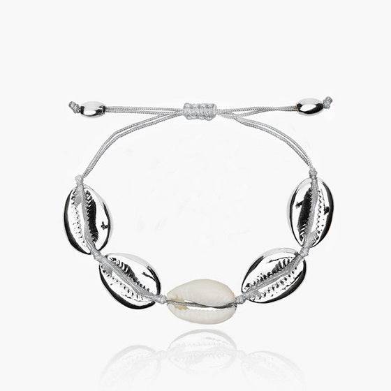 Silver Cowrie Shell Loc tie