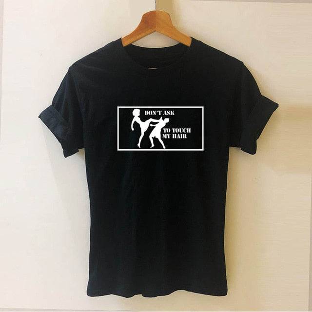NEE JE KUNT MIJN HAAR NIET AANRAKEN T-shirt