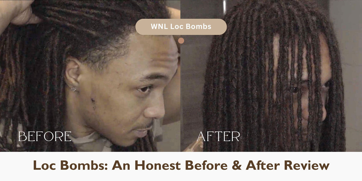 Before and After using the What Naturals Love Loc Bombs 