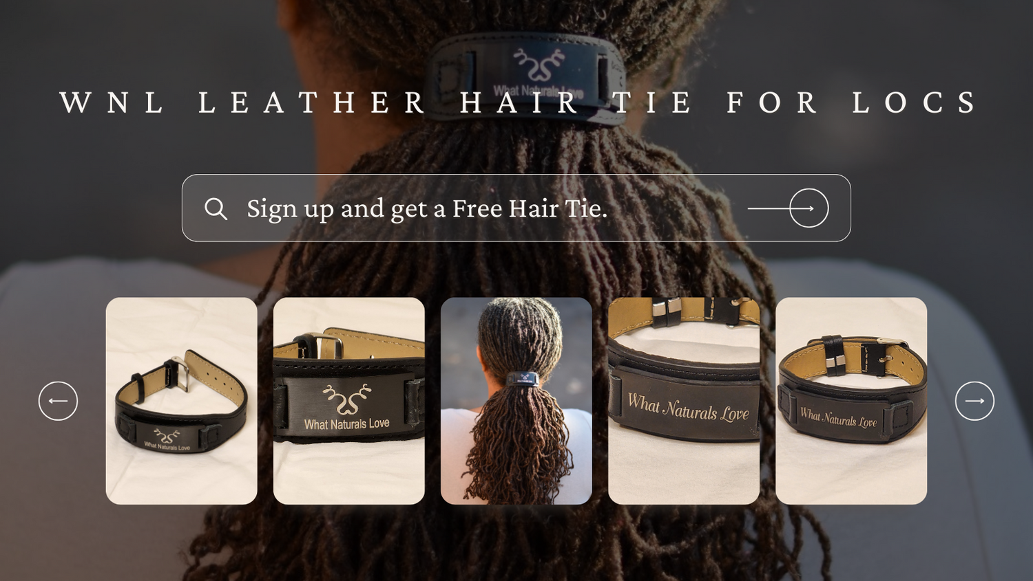 Free WNL Genuine Leather Hair tie for Locs, Braids and Afro Puffs