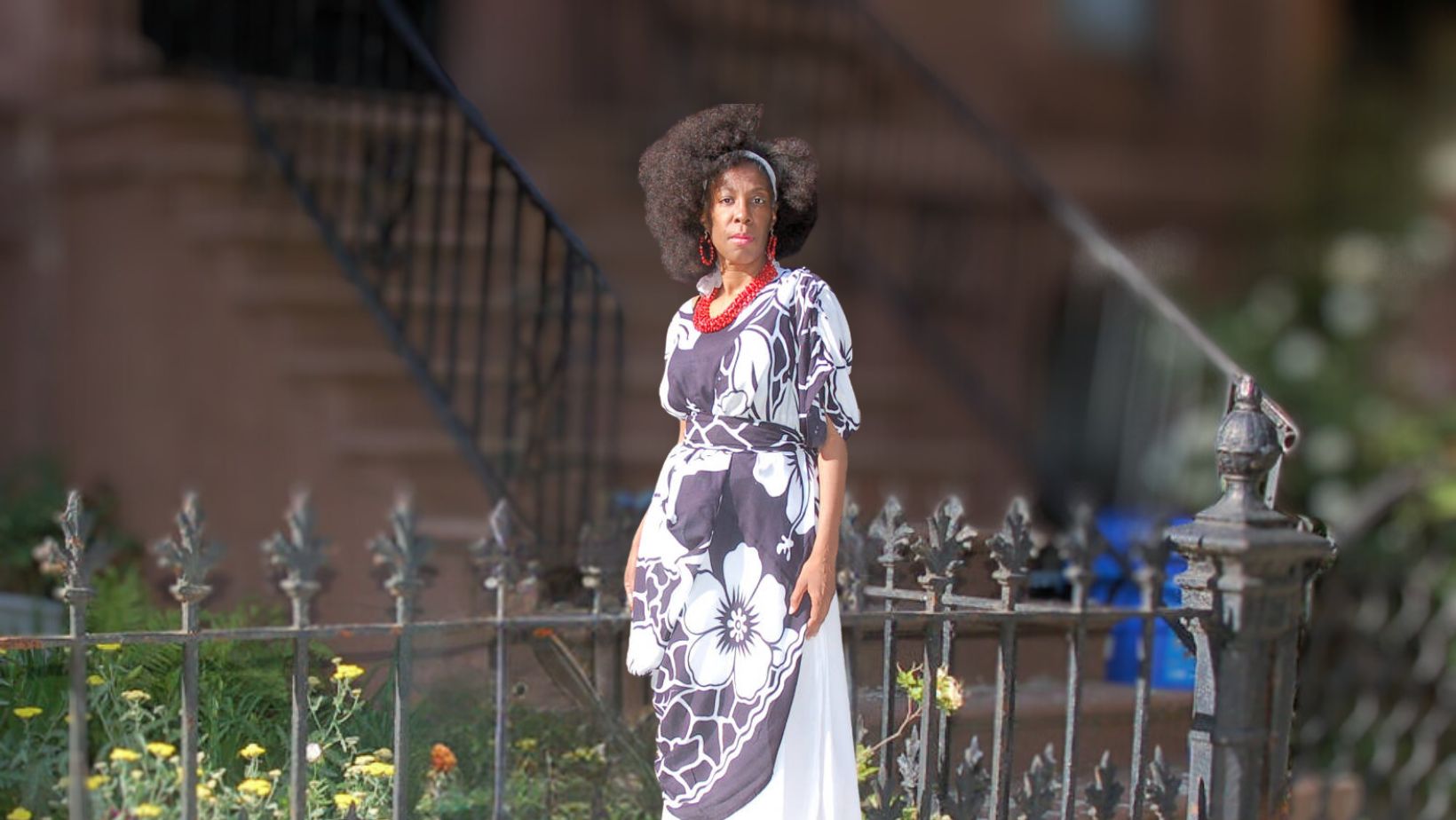Moroccan Magic Dress Black and White Flowers