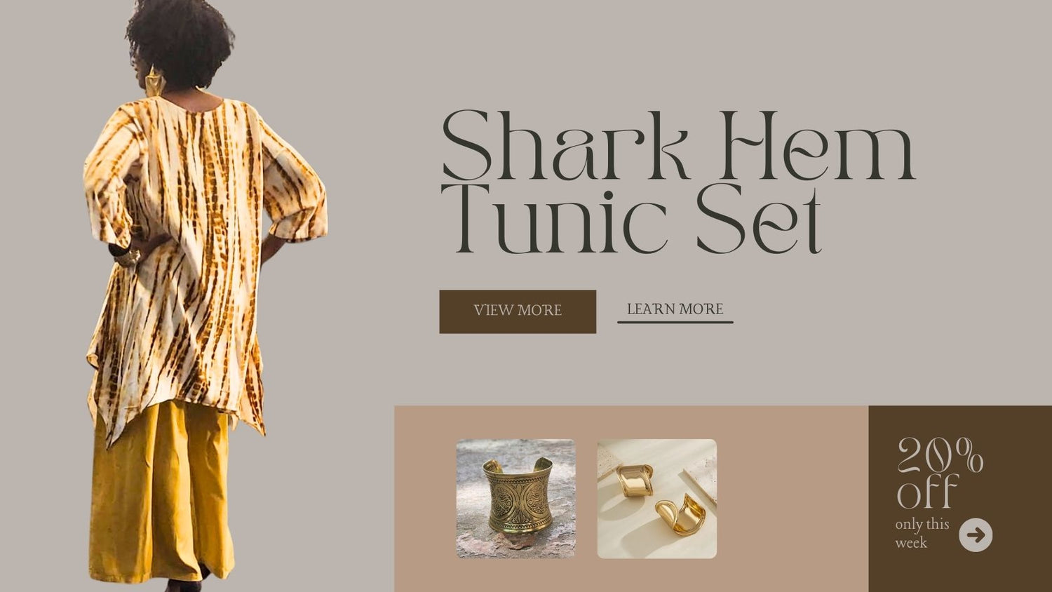 Vibrant Fusion of Shark Hem Tunic Set for spring for women fashion