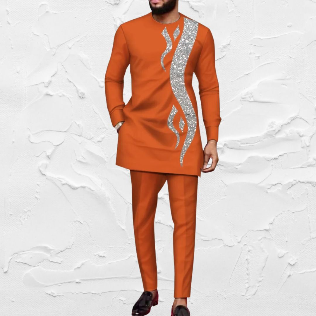 African suit for men with ebroderie Two piece suit for men