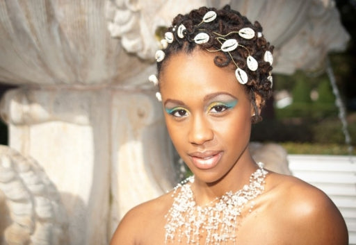Bridal Cowrie Shell Headbands for Locs, Sisterlocks & 4C Hair