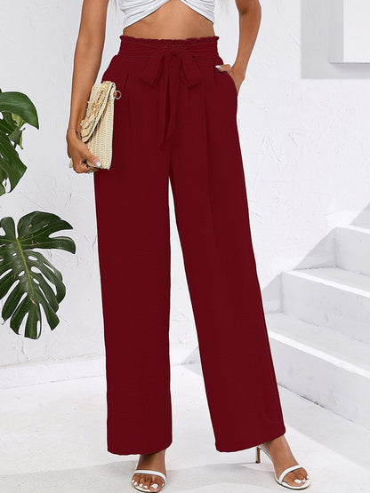 High Waist Wide Leg Palazzo Pants with Pockets with Loose Belt and super Flowy