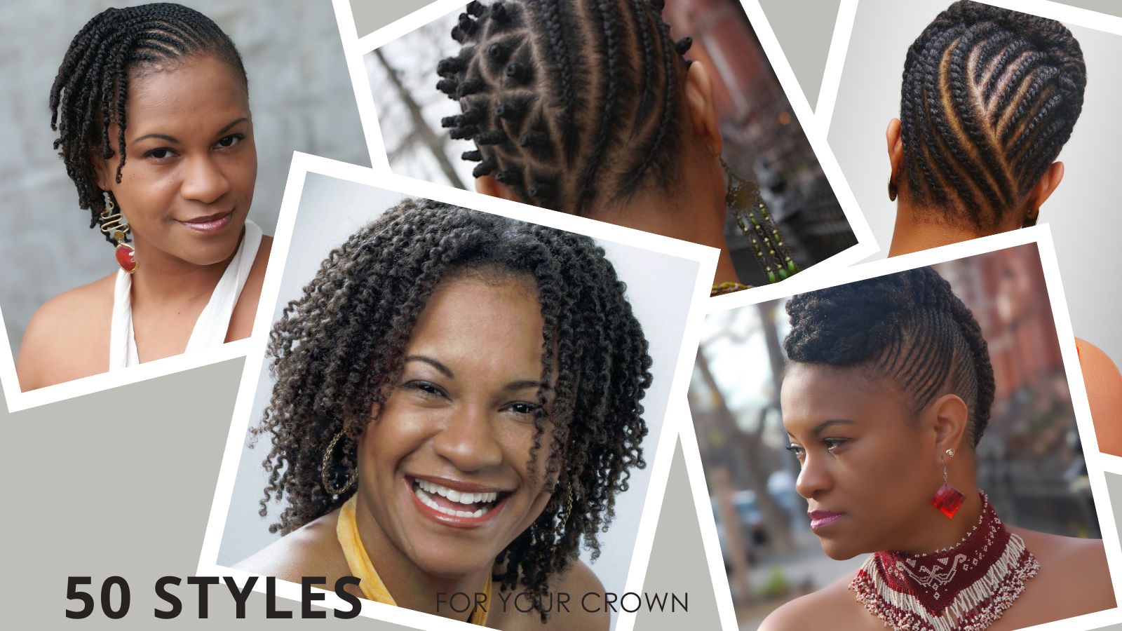 Collage of natural hairstyles  of the book 50 Styles by Your Crown'.
