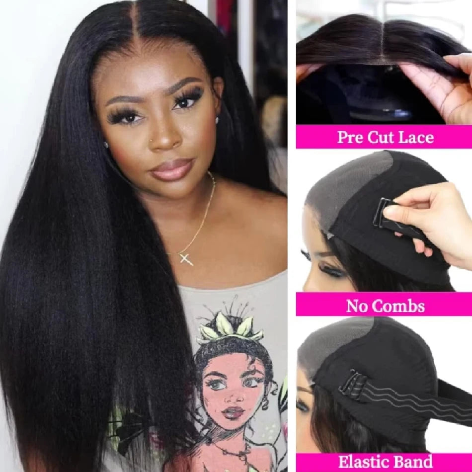 Yaki Straight Human Wig - Glueless, Ready to Wear