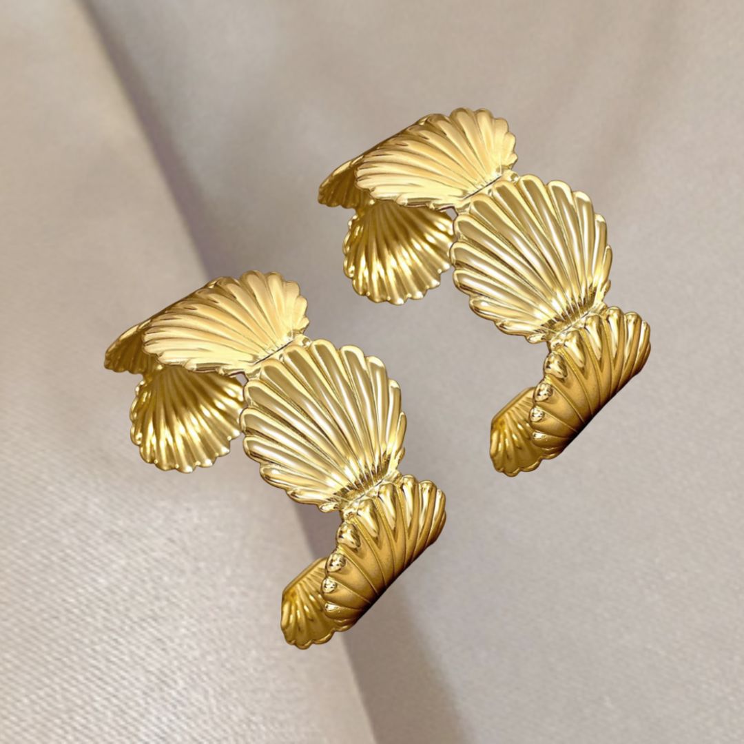 Butterfly Gold Hair Cuff – Chunky Wide Textured Adjustable Design