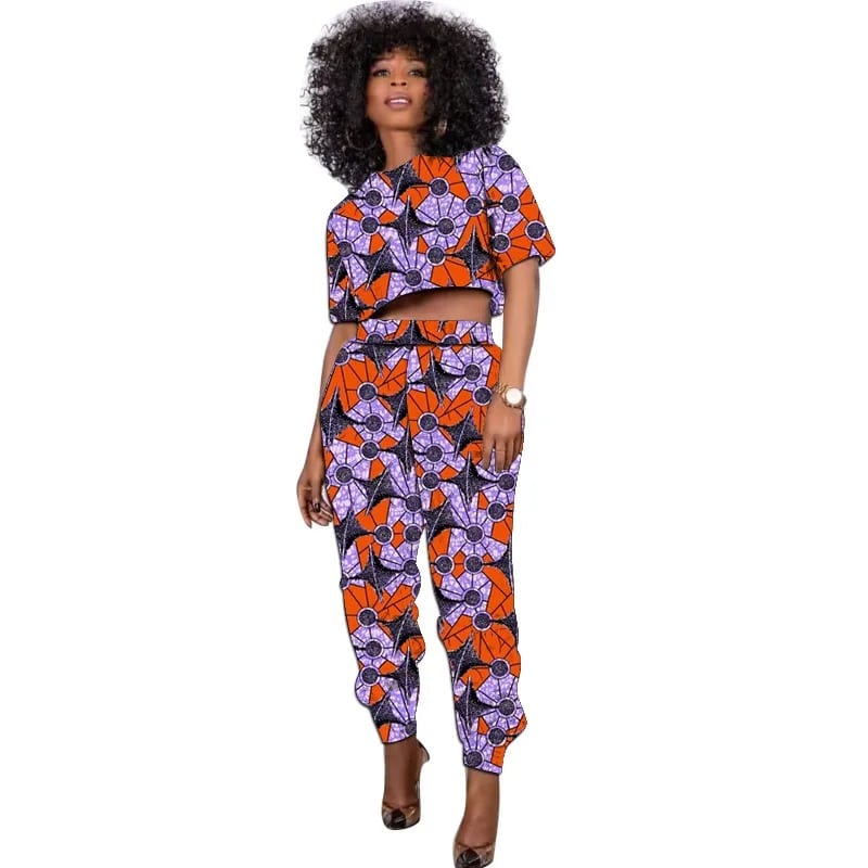 African Print Pants Set